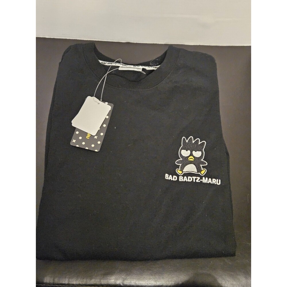 Sanrio Characters Badtz-maru T-Shirt Black Japan Sz Large Anime Hello Kitty
